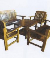 ชุดรับแขกซี่ฉลุ โต๊ะกลางขนาด 60x80x55 เก้าอี้ 50x60x85 โซฟา 50x1.30x85 0