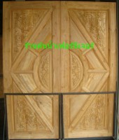 ประตูไม้สักคู่ประกบ ขนาด 160x200cm  0
