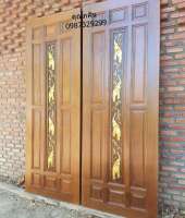 ประตูไม้สักทอง ขนาด 80x200cm ราคานี้ไม่ได้รวมค่าทำสีบานประตูนะครับ 0
